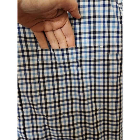 Duluth Trading Wrinkle Fighter Shirt Mens 2XL Blue Plaid Button Down Long Sleeve - Picture 3 of 7